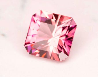 Natural Tourmaline Rubellite, Congo 1.66 Ct Flawless, Precision Square Cut 7.0 x 6.8 mm, See Video Outside!