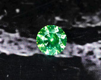 Demantoid Garnet, Ural Mountains 0.31 Ct Round Cut 4.1 mm, Perfect Ring Size, See Video on a Hand!