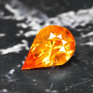 Mandarin Spessartin Granat, Tansania 1,08 Ct Klarheit SI2, seltener Granat, Ringgröße, Video Außen!