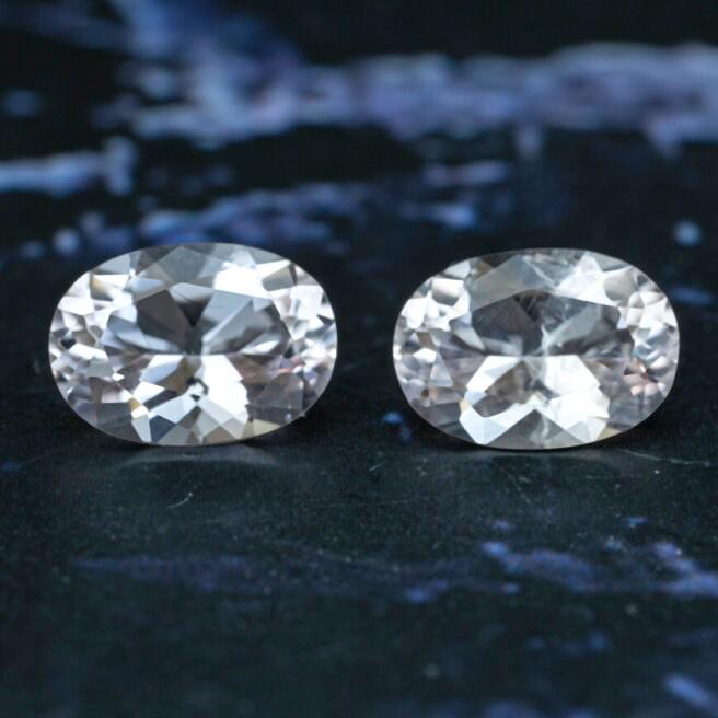 Morganites Naturelles D’Afrique Du Sud – 1,20 Carat – Paire Non Traitée – Couleur Champagne