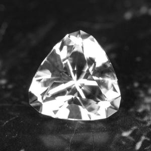 Goshenite, Mozambique 2.60 Ct Flawless, Trillion Cut 9.0 x 9.0 mm, For Jewelry, Video on a Hand