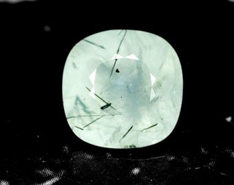 Prehnite, Poland 1.62 Ct Natural Inclusions, Cushion Cut 7.4 x 7.3 mm, See Video!