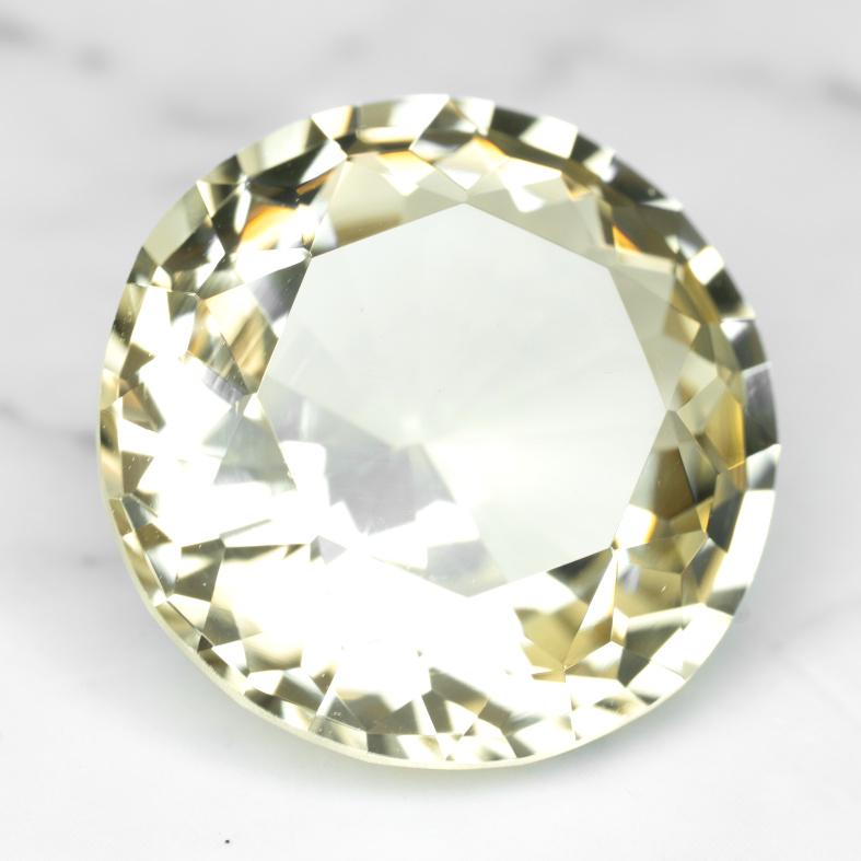 Bytownite, Mexico 13.23 Ct Flawless, Natural Pastel Gold Color, Round Cut 16.3 mm Diameter mm, Video