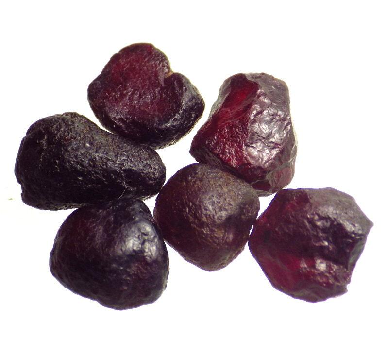 Chrome Pyrope, Tanzania 25.78 Ct TW Natural Rough 6 Pcs, Deep Blood Red ...