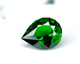 Chrome Diopside-Siberia, Russia 0.84 Ct Clarity SI2, Precision Pear Cut 7.3 x 5.6 mm, Small Ring Size, Video!