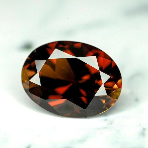 RARE ★ TOURMALINE ORANGE ROUGE DU MOZAMBIQUE 7 mm x 5 mm