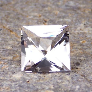 Natural Danburite, Mexico 5.57 Ct Clarity SI2, Unique Square Cut 10.9 x 10.9 mm, Very Brilliant Gem, Video!