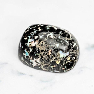 Black Leopard Opal-Mexico 7.70 Ct Play of Colors No. 6-Precision Cushion Cabochon 13.8 x 10.9 mm