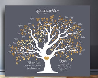 Personalized gifts for grandparents Our Grandchildren grandma gift family tree gift from grandchildren names custom quote Mother's Day