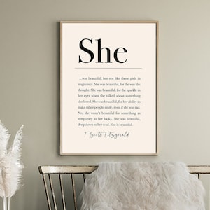 Inspirational Wall Art, Large Sign, F Scott Fitzgerald, Teenage Girl Room, Inspirational Quote, Framed Sign, Wall Hanging, Art Home Decor image 1