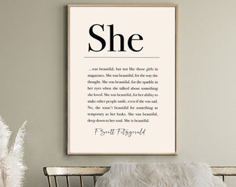 Inspirational Wall Art, Large Sign, F Scott Fitzgerald, Teenage Girl Room, Inspirational Quote, Framed Sign, Wall Hanging, Art Home Decor
