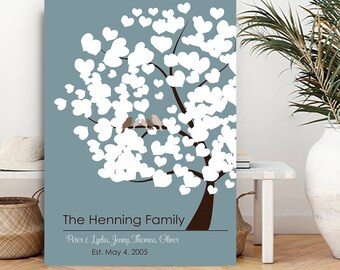 Family gift Tree Print, Family Tree Sign, gift for parents 25th anniversary lovebirds Gifts for Couple Parents anniversary mom and dad gift