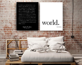 Personalized song lyrics print Lyrics wall art Wonderful World Song lyrics poster Music art Gifts for music lover Custom lyrics print Canvas