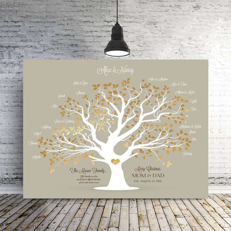 45th anniversary gift for parents family tree art 45 year