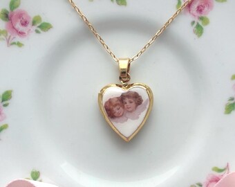 Cherub Love Letter Locket Necklace