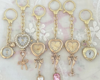 Elegant Vintage Style Clock Key Chain & Bag Charm