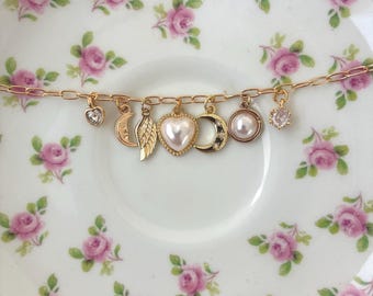 Angel Moon Charm Necklace