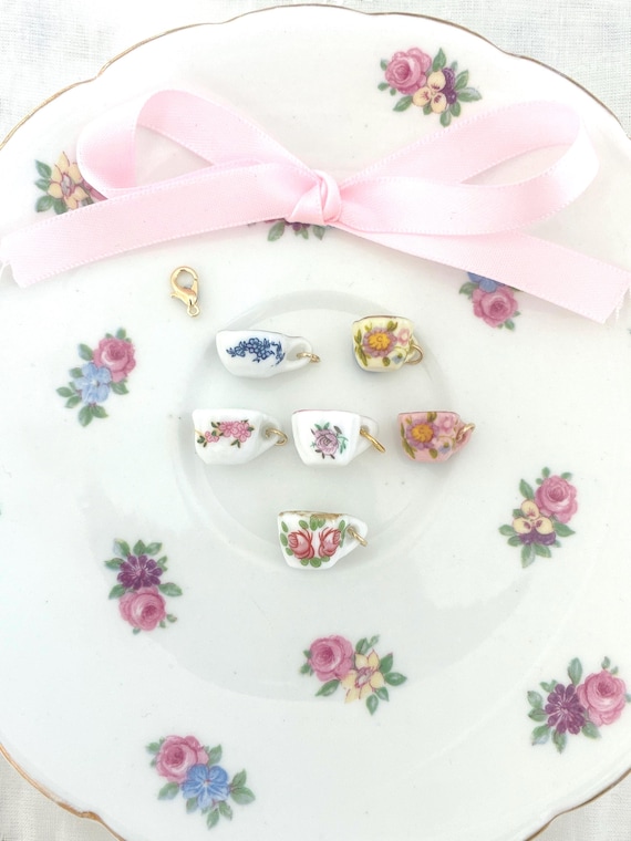 Tea Cup Porcelain Charms