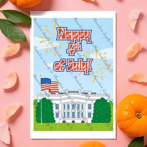 Stars & Stripes-viering | Afdrukbare Fourth of July-kaart | Patriottische digitale wenskaart | Kaart voor directe download van 4 juli