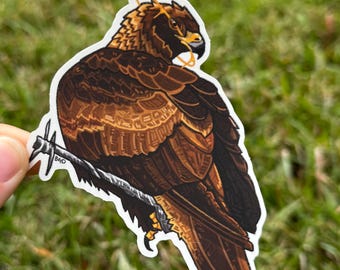 Pegatina de vinilo mate troquelada de águila real / Regalo para amantes de las aves rapaces / Aves rapaces / Amante de la vida silvestre / Regalo para la observación de aves / Arte original