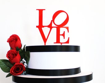 Love Philly Cake Topper, love statue, wood cake topper, acrylic cake topper, valentine's day, philadelphia