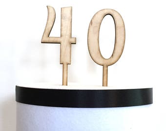 Wood Number Cake Topper, Birthday Cake Topper, Anniversary cake topper, Wood cake topper,