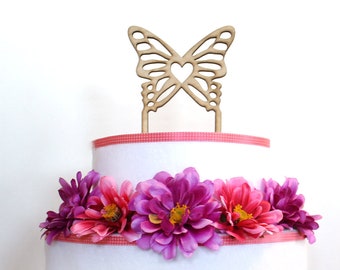 Butterfly Cake Topper, butterfly wedding, wood cake topper, bridal shower, baby shower