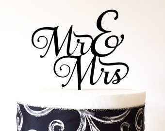 Mr & Mrs Cake Topper, Mr and Mrs Cake Topper, Wedding Cake Topper, Wood Cake Topper, Acrylic Cake Topper