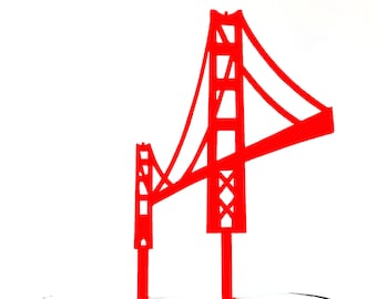 Golden Gate Bridge Cake Topper, Wood or Acrylic, San Francisco Wedding