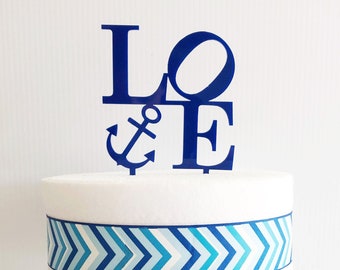 Love Anchor Philly Cake Topper, love statue, wood cake topper, acrylic cake topper, nautical wedding, philadelphia wedding,