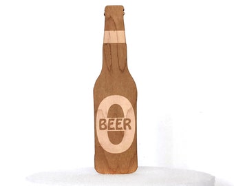 Beer Cake Topper, Beer Bottle Cake Topper, Birthday Cake Topper, wood cake topper, BBQ Cake