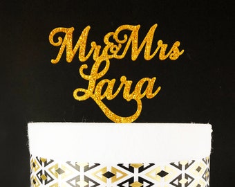 Mr & Mrs Personalized Name Cake Topper, Mr and Mrs Cake Topper, Personalized Cake Topper, Wood Cake Topper, Acrylic Cake Topper