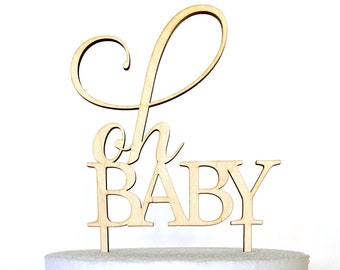 Adorno para tarta Oh Baby, adorno para tarta de baby shower, adorno acrílico para tarta Oh Baby
