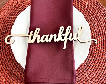 Thankful place cards, Blessed place cards, grateful place cards, Thanksgiving wood place cards, Thanksgiving place setting