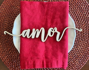 amor place cards, Valentine's Day place cards, amor wood place cards, Valentine's Day place setting