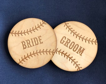 Wood Baseball engraved place cards, Wedding engraved place cards, Wood engraved escort cards, Wood place cards