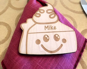 Pumpkin Pie Wood Personalized Place Cards, Thanksgiving Place Cards, Personalized Place Cards,