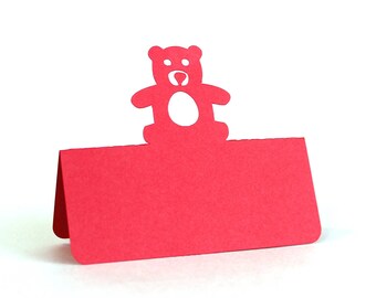 Teddy Bear Place Cards, baby shower, escort cards, baby party, baptism, baptism lunch