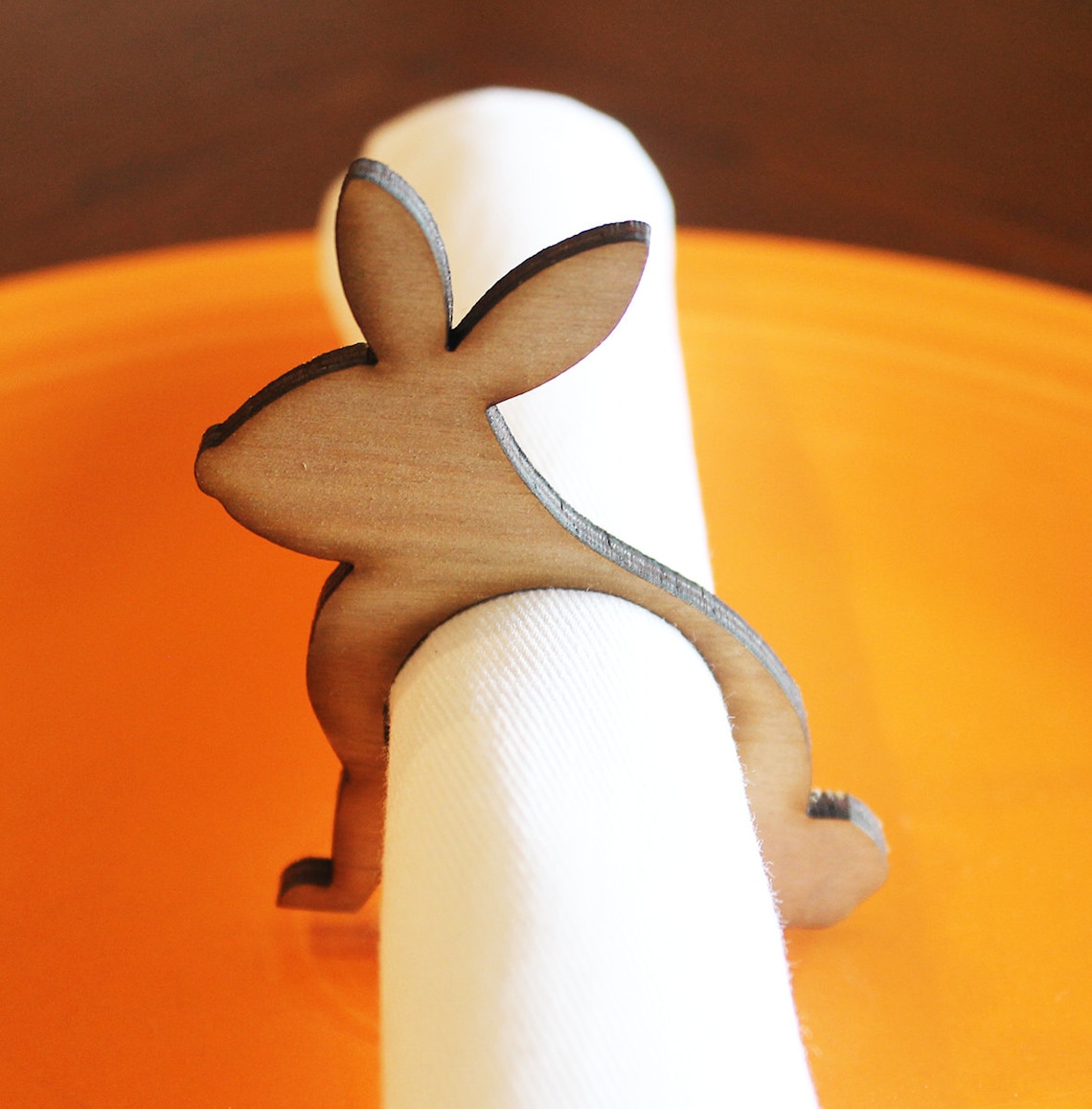 Easter Rabbit Wood Napkin Rings Easter Bunny Rabbit Easter Etsy