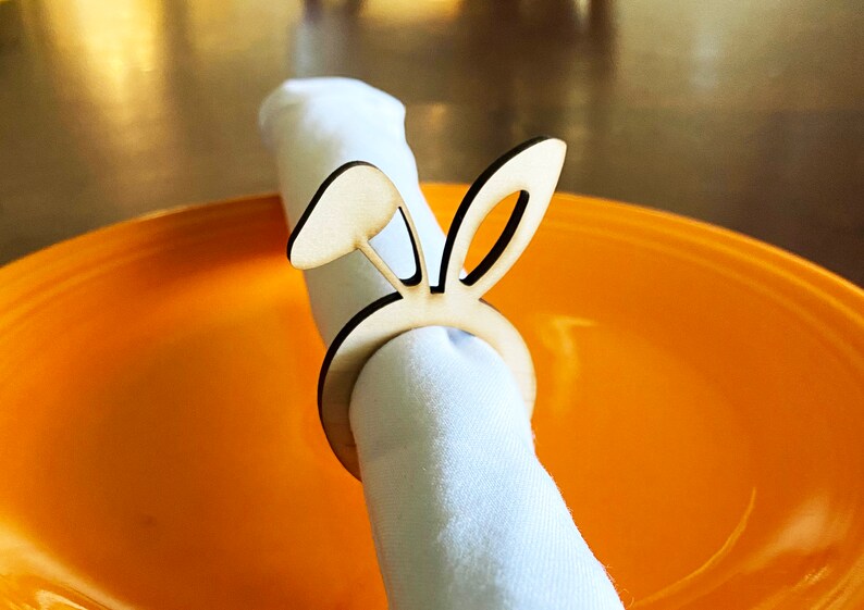 Easter Bunny Ears Wood Napkin Rings, Easter, Easter Bunny, Easter Dinner, Bunny ears, Bunny Rabbit image 4