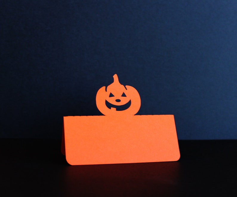 Pumpkin Place Cards, Halloween place cards, Halloween wedding, Halloween dinner party, Wedding place cards, wedding escort card image 3