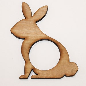 Easter Rabbit Wood Napkin Rings, Easter, Bunny Rabbit, Easter Bunny, Laser Cut Set of 4, 8, 12, Large Size image 5