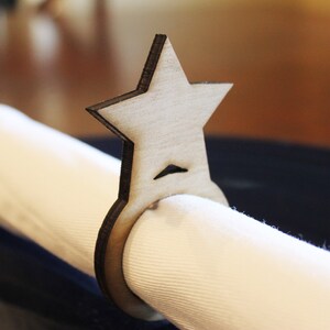 Star Wood Napkin Rings Set of 4, 8, 12, hanukkah, chanukah,  4th of July, New Years Eve,