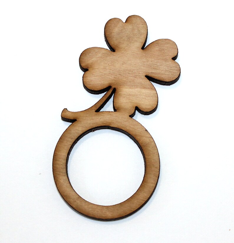 Shamrock Wood Napkin Rings, St. Patricks's Day, Laser Cut Set of 4, 6, 8, 12 image 5