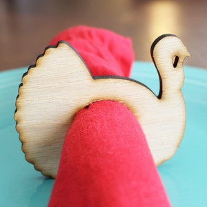 Turkey Wood Napkin Rings, Thanksgiving Napkin rings, Large Size Turkey Napkin Rings