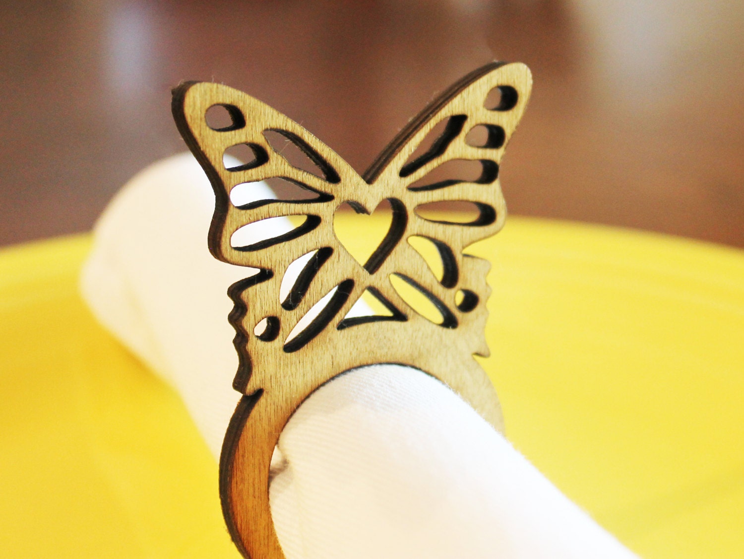 Butterfly Wood Napkin Rings Butterfly party Tea Party Bridal shower Laser Cut Set of 4 8 12