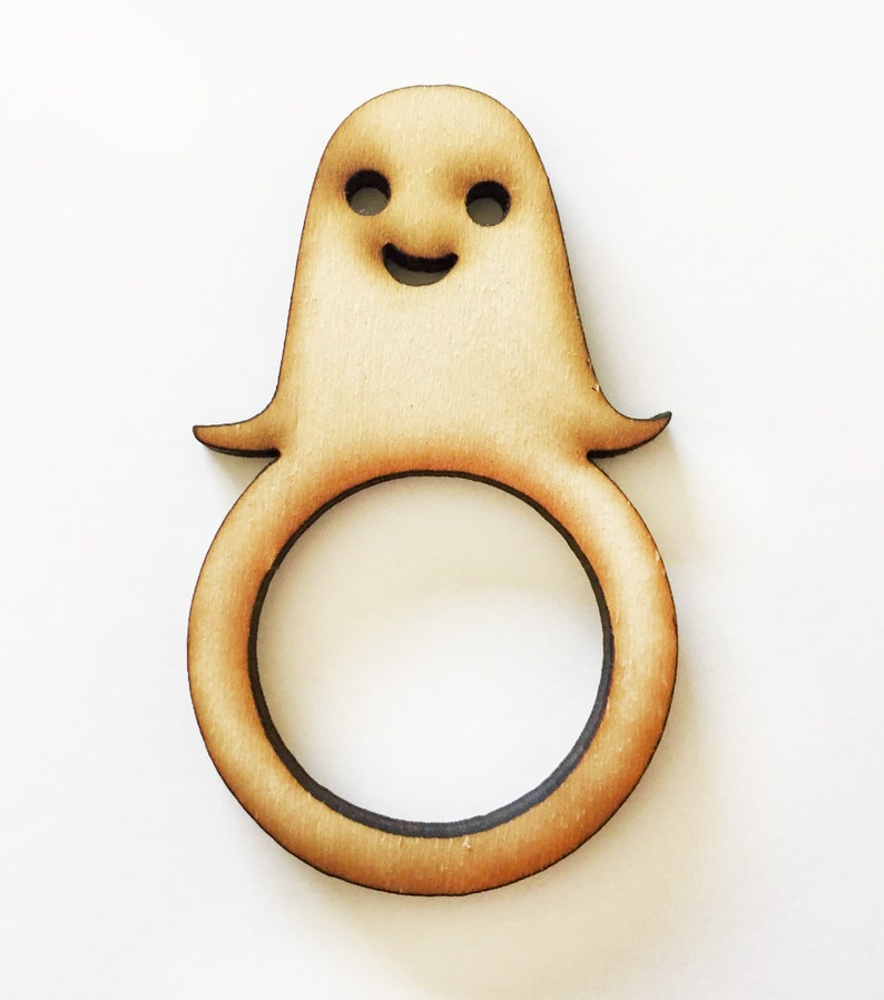 Ghost Wood Napkin Rings, Halloween Dinner, Halloween Wedding, Dinner party image 4