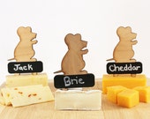 Writeable Mice Cheese Markers Set of 5 - chalkboard, hostess gift, cheese plate, hors d'oeuvres, appetizers