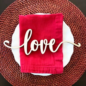 Love place cards, Valentine's Day place cards, Love wood place cards, Valentine's Day place setting image 4