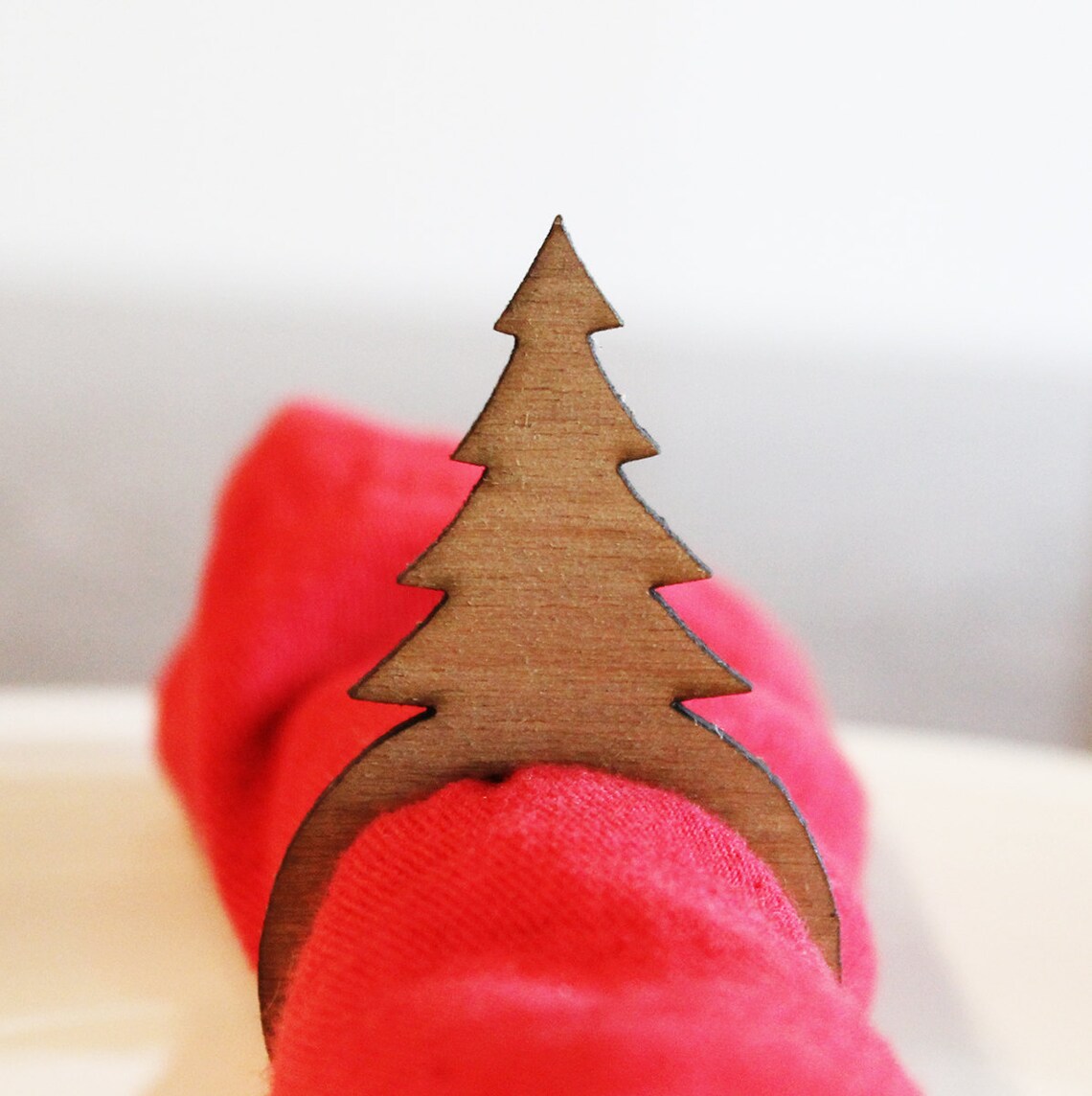 Christmas Tree Wood Napkin Rings Holiday Pine Tree Laser Etsy